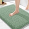 Yimobra Pure Light Green Bathroom Rugs Non Slip Washable Ultra Soft and Water Absorbent Bath Mats Plush Fluffy Shower Mat Outside Microfiber Thick Matts for Bathroom FloorSink 24x17