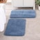MIULEE Blue Bathroom Rugs Set 2 Piece Small Soft Absorbent Microfiber Bath Mat Set Non Slip Quick Dry Machine Washable Plush Shaggy Bath Rugs for Bathroom Floor Tub and Shower 16x24 inches
