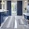 BSICPRO Bathroom Rugs and Mats Sets 2 Piece Thick Absorbent Chenille Bath Mat Rug Set Non Slip Soft Shaggy Bath Room Floor Mats for Bathroom Machine Washable Navy 24 x 70 Plus 20 x 32