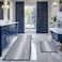 BSICPRO Bathroom Rugs and Mats Sets 2 Piece Thick Absorbent Chenille Bath Mat Rug Set Non Slip Soft Shaggy Bath Room Floor Mats for Bathroom Machine Washable Navy 24 x 70 Plus 20 x 32
