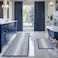 BSICPRO Bathroom Rugs and Mats Sets 2 Piece Thick Absorbent Chenille Bath Mat Rug Set Non Slip Soft Shaggy Bath Room Floor Mats for Bathroom Machine Washable Navy 24 x 70 Plus 20 x 32