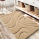 DEXDE Bathroom Rugs Mat Soft Plush Shaggy Microfiber Bath Rug Non Slip Bath Mats for Bathroom Floor Machine Washable Absorbent Carpet for Shower Tub Beige 20x32