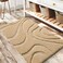 DEXDE Bathroom Rugs Mat Soft Plush Shaggy Microfiber Bath Rug Non Slip Bath Mats for Bathroom Floor Machine Washable Absorbent Carpet for Shower Tub Beige 20x32