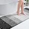OLANLY Bathroom Runner Rugs Mat 70x24 Extra Soft Absorbent Microfiber Bath Rugs Rubber Backing Quick Dry Washable Long Bath Mats for Bathroom Floor Tub and Shower Home Decor Accessories Black