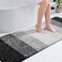 OLANLY Bathroom Runner Rugs Mat 70x24 Extra Soft Absorbent Microfiber Bath Rugs Rubber Backing Quick Dry Washable Long Bath Mats for Bathroom Floor Tub and Shower Home Decor Accessories Black