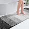 OLANLY Bathroom Runner Rugs Mat 70x24 Extra Soft Absorbent Microfiber Bath Rugs Rubber Backing Quick Dry Washable Long Bath Mats for Bathroom Floor Tub and Shower Home Decor Accessories Black