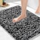 Yimobra Black and White Bathroom Rugs Non Slip Washable Ultra Soft and Water Absorbent Bath Mats Plush Fluffy Shower Mat Outside Microfiber Thick Matts for Bathroom FloorSink 24x17