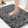 Yimobra Black and White Bathroom Rugs Non Slip Washable Ultra Soft and Water Absorbent Bath Mats Plush Fluffy Shower Mat Outside Microfiber Thick Matts for Bathroom FloorSink 24x17