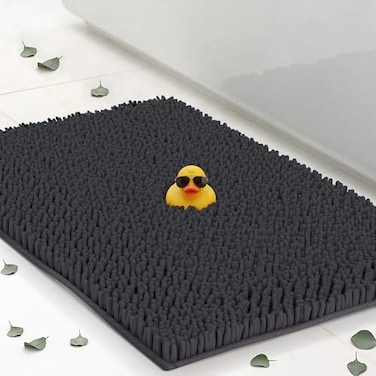 ITSOFT Chenille Bath Mats 22x14 Plush Absorbent Bath Mats Quick Dry Soft Machine Washable Non Slip Carpet for Bathroom Thick Bathroom Rugs Shower Restroom Rug Mat Alfombras De Bano Bathrugs