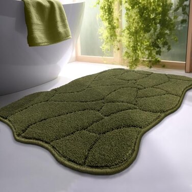 BSICPRO Large Bathroom Rugs 24X36 Inches Bath Mats for Bath Non Slip Soft Absorbent Microfiber Bath Rugs Quick Dry Bathroom for Shower Floor Machine Washable Olive Green
