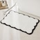 Ohocut Luxury Microfiber Bathroom Rugs White and Black Scalloped Piping Bath Rug Cute Aesthetic Preppy Elegant Bath Mat for Bathroom Tub Floor Sink Shower Anti Slip Absorbent 32x20