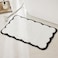 Ohocut Luxury Microfiber Bathroom Rugs White and Black Scalloped Piping Bath Rug Cute Aesthetic Preppy Elegant Bath Mat for Bathroom Tub Floor Sink Shower Anti Slip Absorbent 32x20
