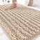 Yimobra Bathroom Rugs Non Slip Washable Ultra Soft Absorbent Chenille Bath Mat Quick Dry Shaggy Floor Carpet for Tub Shower Light Brown Home Decor Accessories 24x17 Inch