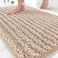 Yimobra Bathroom Rugs Non Slip Washable Ultra Soft Absorbent Chenille Bath Mat Quick Dry Shaggy Floor Carpet for Tub Shower Light Brown Home Decor Accessories 24x17 Inch