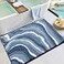 LUMI Absorbent Bathroom Rug Non Slip Rubber Backing Machine Washable Wave Bath Mat Soft Premium Microfiber Beach Bath Rugs Quick Dry for Bathtub and Shower Floor 20x32