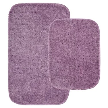 Garland Rug Traditional Nylon Washable Purple 2 Bath Rugs 17 X 24 21 X 34 Soft Absorbent And Stylish for Your Bathroom