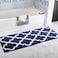 Bedford Home 100 Cotton Trellis Bathroom Mat 24x60 inches Navy
