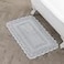Laura Ashley Absorbent Bath Mat Reversible Crochet Soft and Plush Bathroom Mat 100 Cotton 24x40 Bath Rug Light Grey