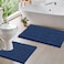 LuxUrux Bathroom Rugs Sets 2 Piece Luxury Chenille Bath Mat Set Soft Plush AntiSlip Bath Rug UShaped Toilet Mat Microfiber Shaggy Carpet Super Absorbent 31x 20 Plus 20 x 20 U Blue