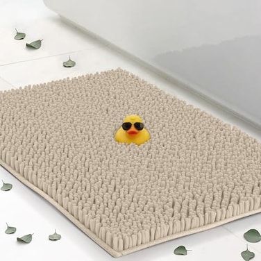ITSOFT Chenille Bath Mats 34x21 Plush Absorbent Quick Dry Soft Machine Washable Non Slip Carpet for Bathroom Thick Bathroom Rugs Shower Restroom Rug Mat Alfombras De Bano Bathrugs