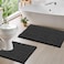 LuxUrux Bathroom Rugs Sets 2 Piece Quick Dry Soft Plush AntiSlip Super Absorbent Includes Rectangular 31x20 inches UShaped Toilet Mat 20x20 inches Black