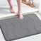 Flamingo P Memory Foam Bath Mat Rug for Bathroom Floor Non Slip Shower Rugs 20x32Grey