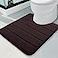 Buganda Memory Foam UShaped Contour Toilet Rugs Non Slip Absorbent Thick Soft Washable Bathroom Mat Floor Carpet Bath Rugs Mat for Toilet Base 24 x 20 Brown