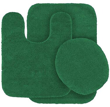 Kids Zone 3 pc Solid Olive Green Bathroom Rug Set Bath Mats Bath Set Super Soft Anti Slip Soft Mats New