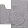 HOMEIDEAS Bathroom Rugs Sets 3 Piece Chenille Bath Rugs Soft Absorbent Non Slip Washable Bath Mats with Toilet Lid Cover Perfect for BathroomGrey