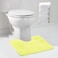 Walensee Bathroom Contour Rug 20x24 Yellow Non Slip Bath Mat Water Absorbent Soft Microfiber Shaggy Bathroom Mat Machine Washable Bath Rug U Shape Toilet Rug