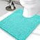 Smiry Luxury Chenille Toilet Rugs UShaped 24x20 Soft Absorbent NonSlip Contour Bathroom Rugs for Toilet Machine Washable Contoured Bath Mats Turquoise