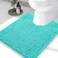 Smiry Luxury Chenille Toilet Rugs UShaped 24x20 Soft Absorbent NonSlip Contour Bathroom Rugs for Toilet Machine Washable Contoured Bath Mats Turquoise