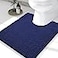 Smiry Luxury Chenille Toilet Rugs UShaped 24x20 Soft Absorbent NonSlip Contour Bathroom Rugs for Toilet Machine Washable Contoured Bath Mats Navy Blue