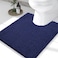 Smiry Luxury Chenille Toilet Rugs UShaped 24x20 Soft Absorbent NonSlip Contour Bathroom Rugs for Toilet Machine Washable Contoured Bath Mats Navy Blue