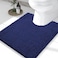 Smiry Luxury Chenille Toilet Rugs UShaped 24x20 Soft Absorbent NonSlip Contour Bathroom Rugs for Toilet Machine Washable Contoured Bath Mats Navy Blue