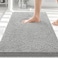 Smiry Luxury Chenille Bathroom Rugs 30x20 Extra Soft and Absorbent Shaggy Bath Mat Machine Washable NonSlip Plush Carpet Runner for Tub Shower and Floor Home Decor Accessories Light Grey