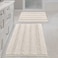 H.VERSAILTEX HVERSAILTEX Ivory Bath Mat Bath Rugs Extra Thick Striped Bath Rugs for Bathroom 2 Piece Bathroom Set AntiSlip Soft Plush Chenille Shaggy Mat Water Absorbent Ivory 20 x 3217 x 24