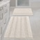H.VERSAILTEX HVERSAILTEX Ivory Bath Mat Bath Rugs Extra Thick Striped Bath Rugs for Bathroom 2 Piece Bathroom Set AntiSlip Soft Plush Chenille Shaggy Mat Water Absorbent Ivory 20 x 3217 x 24