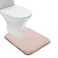 Suchtale Bathroom Contour Rug Non Slip Bath Mat Water Absorbent Soft Microfiber Shaggy Bathroom Mat Machine Washable Bath Rug for Bathroom Thick Plush U Shape Toilet Rug 20 x 24 Dusty Pink