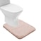Suchtale Bathroom Contour Rug Non Slip Bath Mat Water Absorbent Soft Microfiber Shaggy Bathroom Mat Machine Washable Bath Rug for Bathroom Thick Plush U Shape Toilet Rug 20 x 24 Dusty Pink