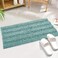 KGORGE Quick Drying Bathroom Rugs NonSlip Bath Mat Water Absorbent Thick Shaggy Chenile Bathtub Set for Toilet Kitchen Entryway Aqua 47 x 17 1 Pc