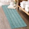 KGORGE Large Bathroom Rugs Decorations Soft Bath Mat Water Absorbent NonSlip Quick Drying Thick Shaggy Chenile Bathtub Set for Toilet Kitchen Entryway Aqua 60 x 24 1 Piece
