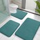 Yimobra Memory Foam Bath Mat Set 3 Pieces Super Soft Absorbent Quick Dry Bathroom Rug Sets Machine Washable Non Slip Floor Carpet for Tub Shower Vanity Toilet Base Teal