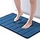 ROSMARUS Memory Foam Bath Mat 17 x 24 Water Absorbent Shower Mat Thick NonSlip Bath Rugs with PVC Backing Soft Bathroom Rugs for Floor Tub Navy