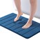 ROSMARUS Memory Foam Bath Mat 17 x 24 Water Absorbent Shower Mat Thick NonSlip Bath Rugs with PVC Backing Soft Bathroom Rugs for Floor Tub Navy