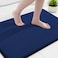 Smiry Memory Foam Bath Mat 36x24 Extra Soft and Absorbent Bathroom Mats Non Slip Washable Carpet for Floor Shower and Tub Navy Blue