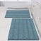 H.VERSAILTEX HVERSAILTEX 2 Piece Bathroom Set Super Absorbent Chenille Striped Bath Mats Non Skid Machine Washable Turquoise Blue 24 x 36 Plus 20 x 32 Inches