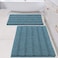 H.VERSAILTEX HVERSAILTEX 2 Piece Bathroom Set Super Absorbent Chenille Striped Bath Mats Non Skid Machine Washable Turquoise Blue 24 x 36 Plus 20 x 32 Inches