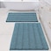 H.VERSAILTEX HVERSAILTEX 2 Piece Bathroom Set Super Absorbent Chenille Striped Bath Mats Non Skid Machine Washable Turquoise Blue 24 x 36 Plus 20 x 32 Inches