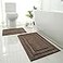 HOMEIDEAS Bathroom Rugs Sets 2 Piece Super Soft and Absorbent Non Slip Microfiber Machine Washable Bath Mat Set 20 x 32 16 x 24 Brown